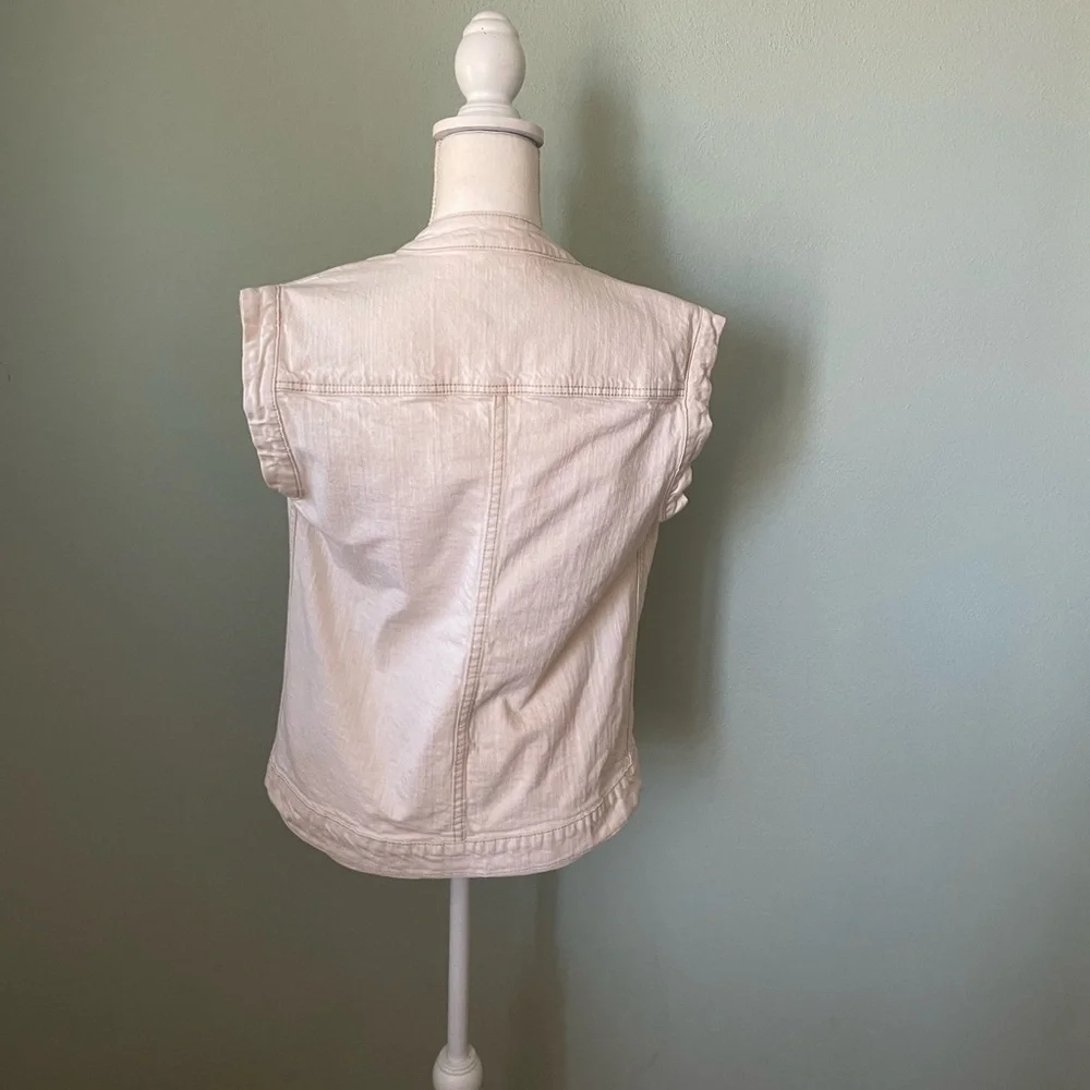 Kate Spade Saturday Women's Vest Cotton Blend Denim Sleeveless Cream Size XS